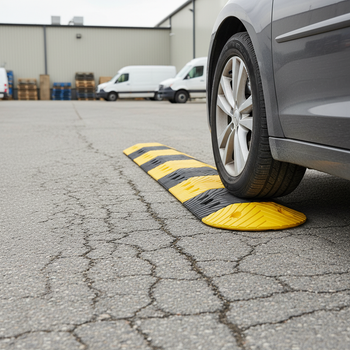 Professional Flat Top Speed Bump Kit - Durable Virgin Rubber for Traffic Control with Two Size Options