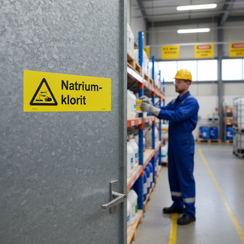 Premium Warning Sign for Sodium Chlorite Risks - Durable Materials and Easy Installation Options