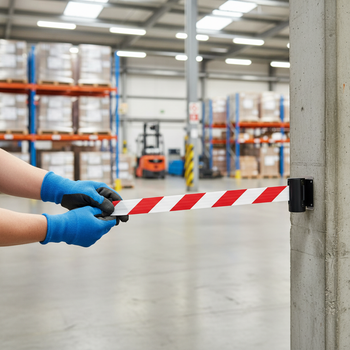Premium Wall Mounted Barrier with Magnetic Belt – Flexible Temporary Access Solution (2.3–4.5 m Belt)