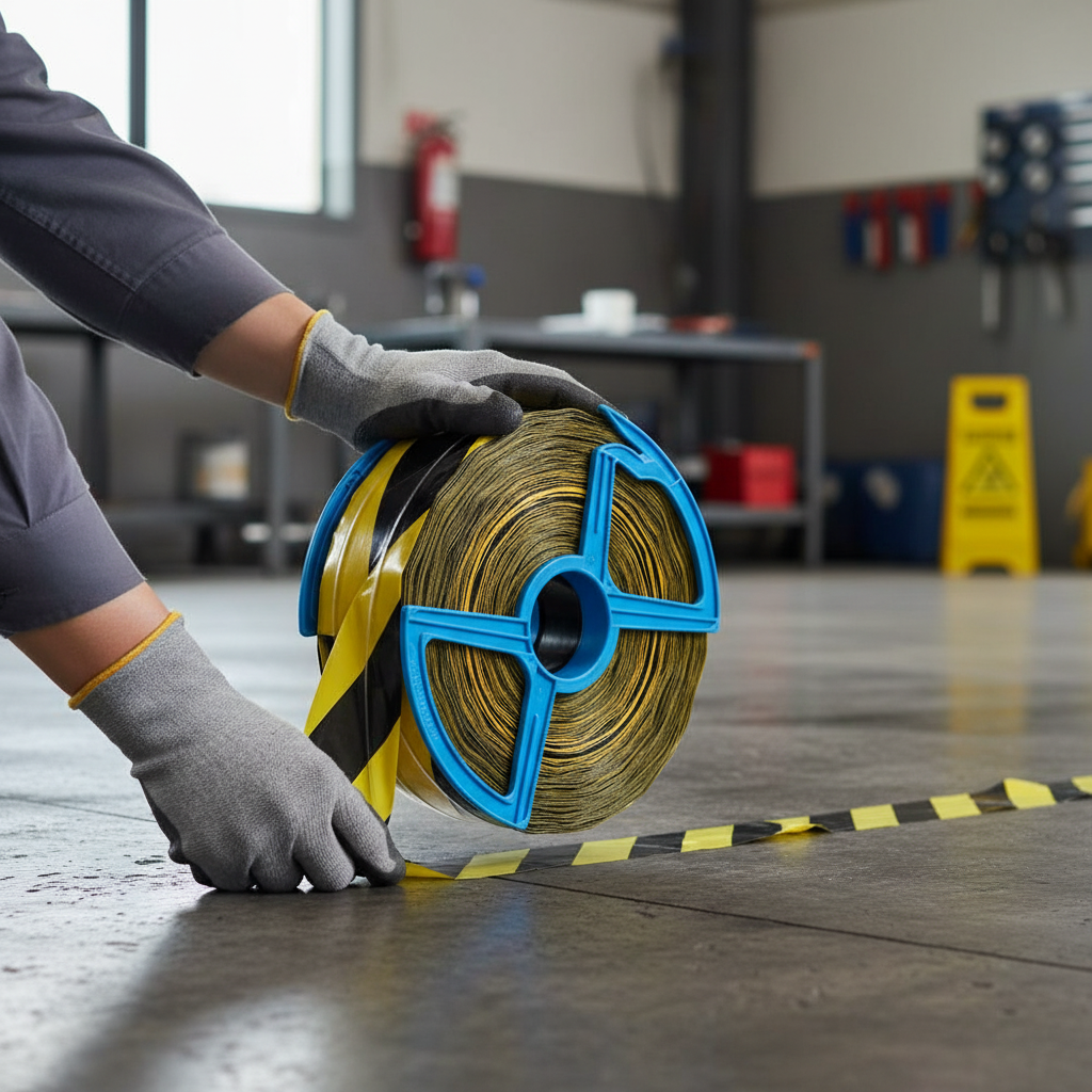 Premium Heavy Duty Barrier Tape - Extra Thick 250m on Spool with Integrated Cutter for Outdoor Use