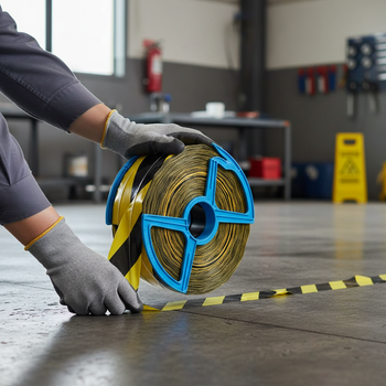 Premium Heavy Duty Barrier Tape - Extra Thick 250m on Spool with Integrated Cutter for Outdoor Use