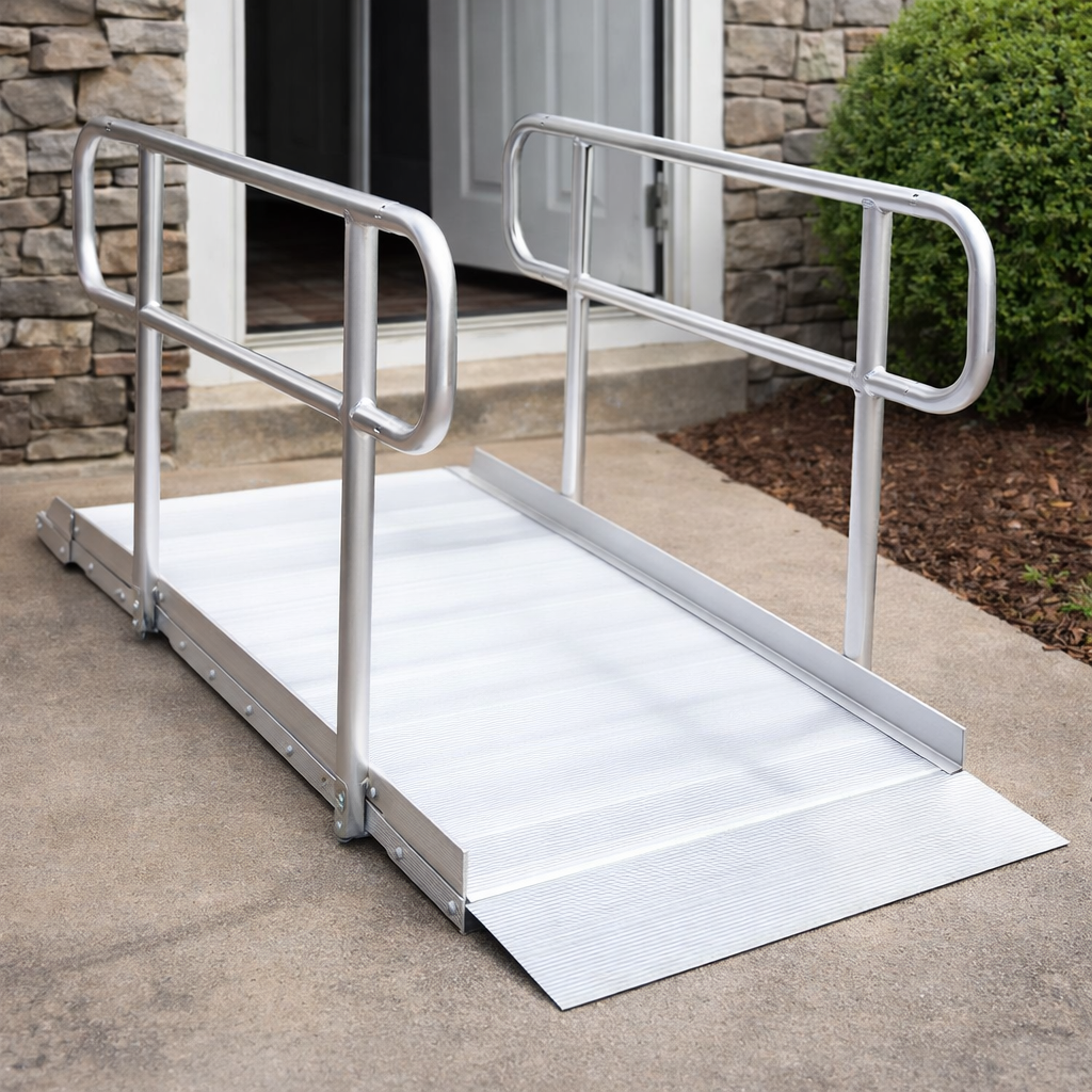 Wheelchair Ramp Kit with Handrails – 3ft-12ft – Heavy Duty – Mobility Access