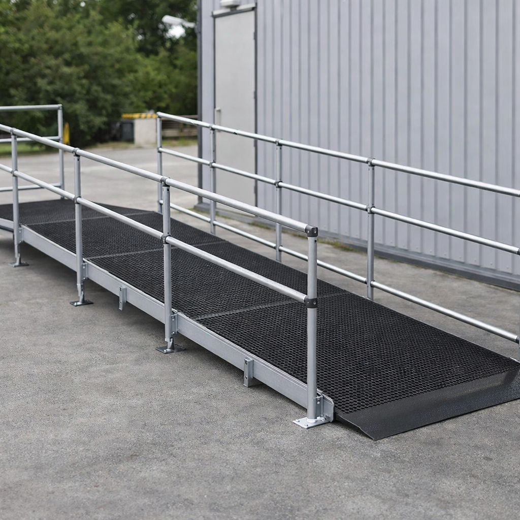 Modular Ramp Kit – 1500mm x 5200mm – Double Height Handrails – Wheelchair Access