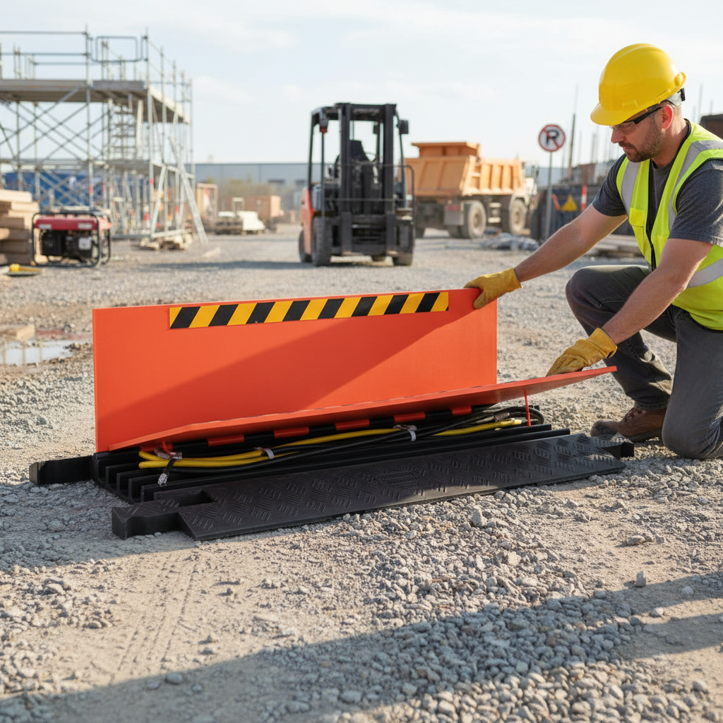 Premium 5 Channel Heavy Duty Cable Protector Ramp for Safe Cable Management - High-Quality Professional Grade for Industrial and Commercial Applica...