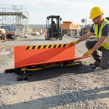 Premium 5 Channel Heavy Duty Cable Protector Ramp for Safe Cable Management - High-Quality Professional Grade for Industrial and Commercial Applica...