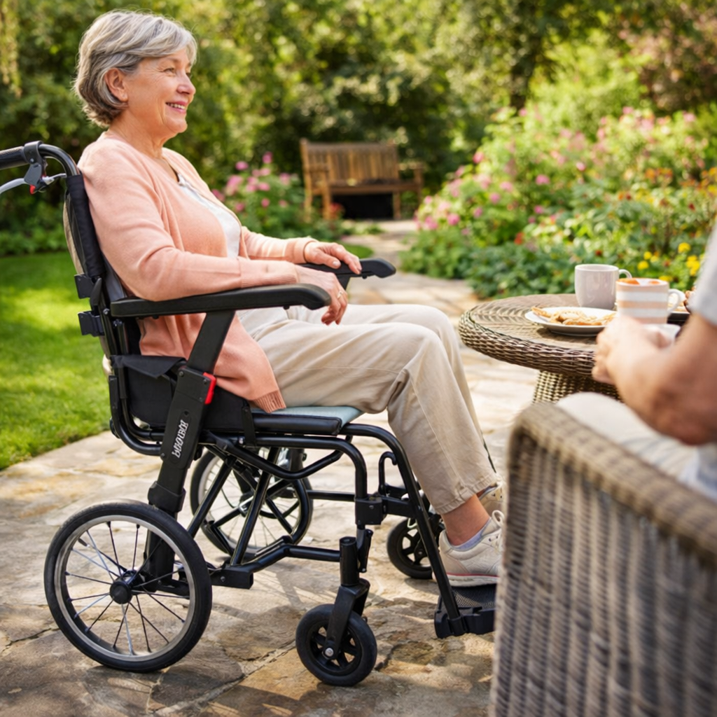 Transit Wheelchair – Lightweight – Folding & Ergonomic – Indoor & Outdoor Use