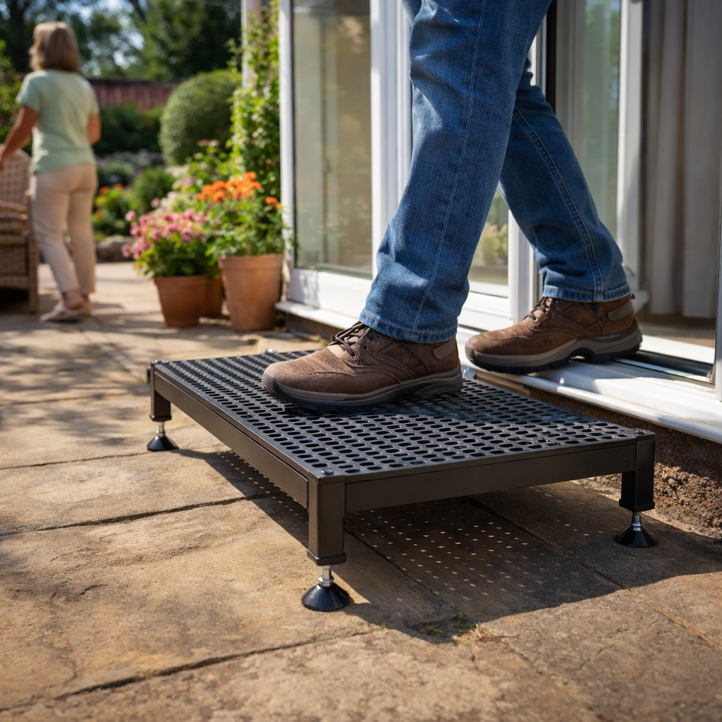 Adjustable Half Step – Black – 300kg Capacity – Mobility Access