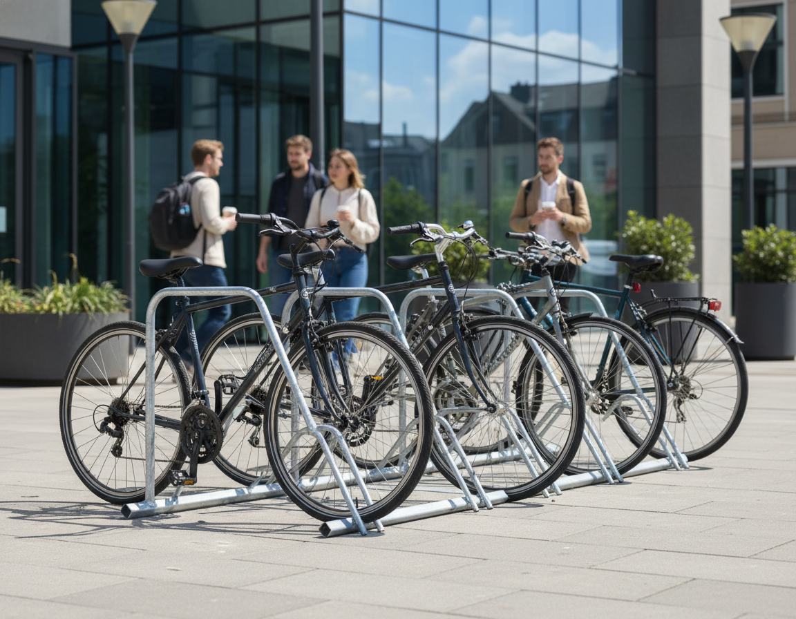 Premium Dual Direction Modular Bike Rack - Heavy Duty Galvanised Steel Design for Flexible Cycle Storage - Detail View | Barr
