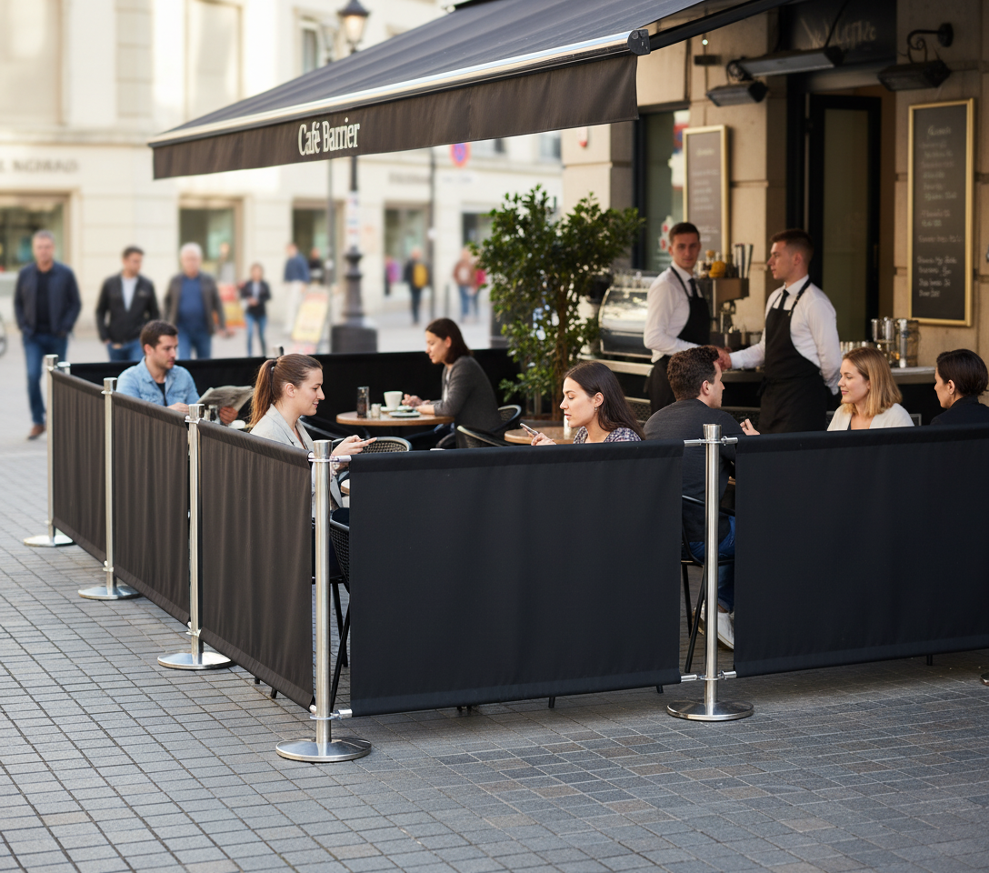 Flexibarrier Café Barrier Set –Premium– 1000mm | Plain Colored Banner
