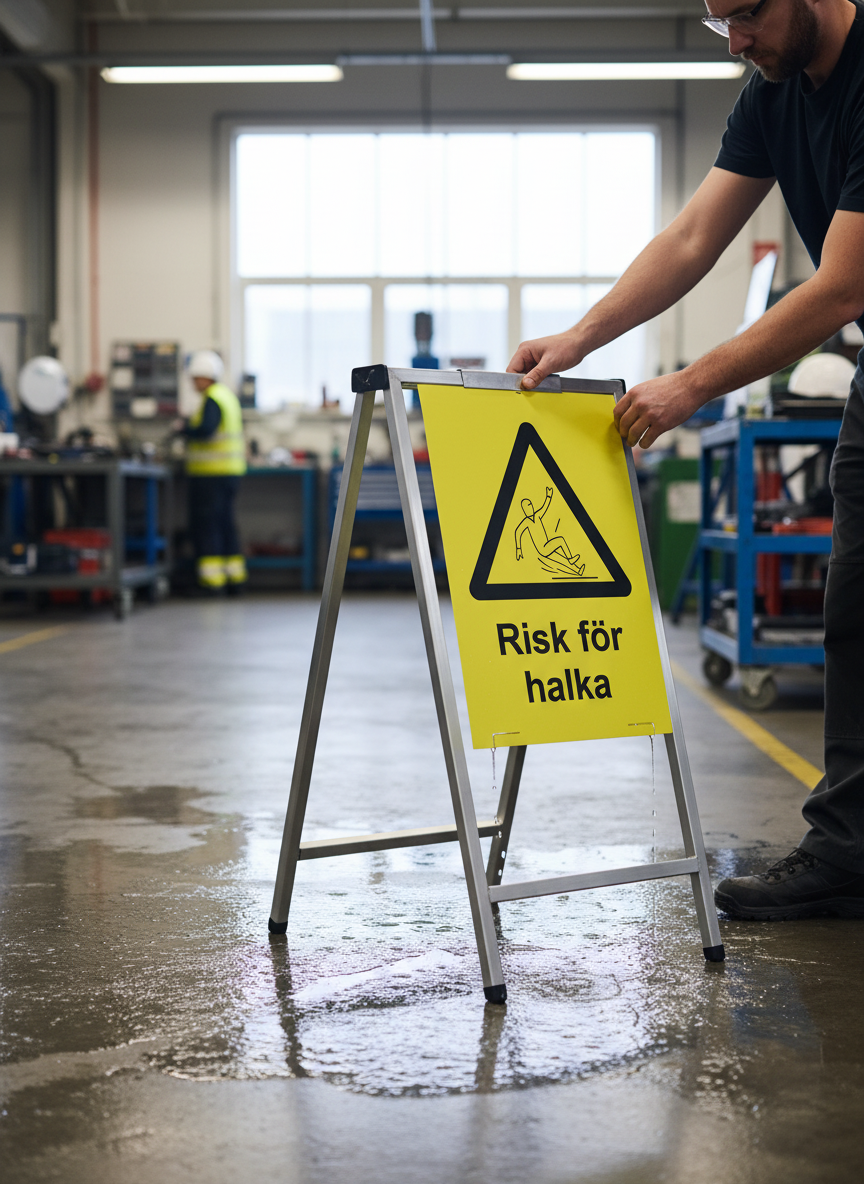 Premium Warning Sign for Slip Hazards - Durable PVC, Magnetic, and Aluminum Options with Easy Installation