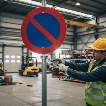 Premium Prohibition Sign for Parking - Ø 600 mm, Durable and High-Visibility Design