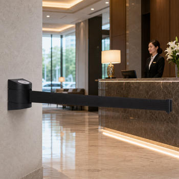 WallPro 400 Belt Barrier System 4.6m x 50mm ABS for Hotel Lobbies