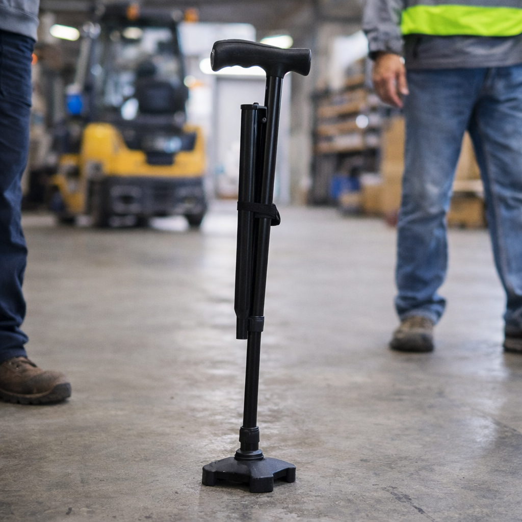 Comfort Walking Stick – Black – Adjustable Height – Mobility Aid