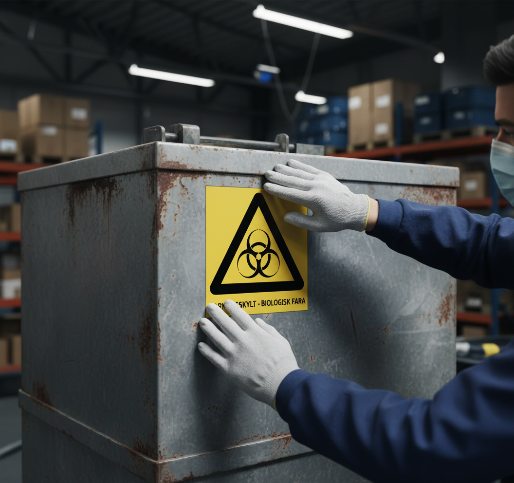 Professional Warning Sign for Biological Hazard - Self-Adhesive, Plastic, Magnetic, and Aluminum Options Available