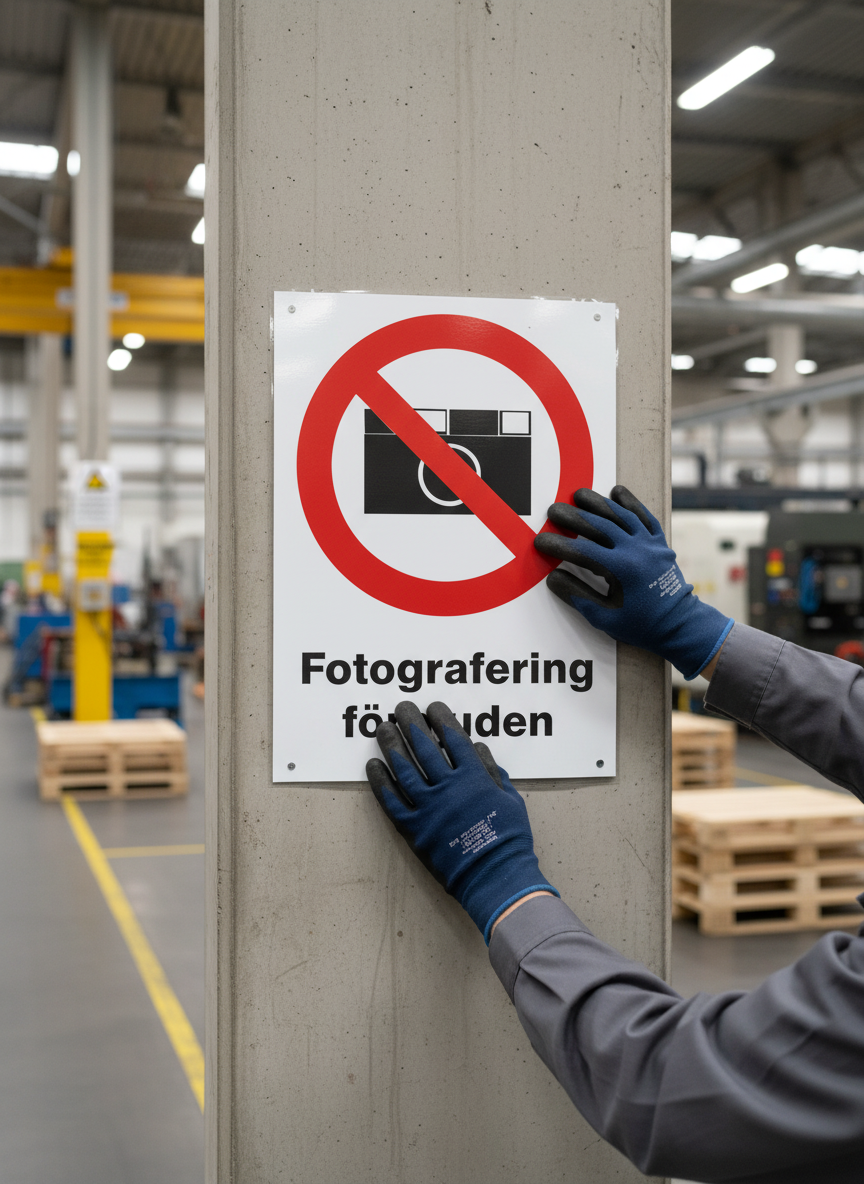 Professional No Photography Sign - Durable Materials for Safety and Compliance in Various Environments
