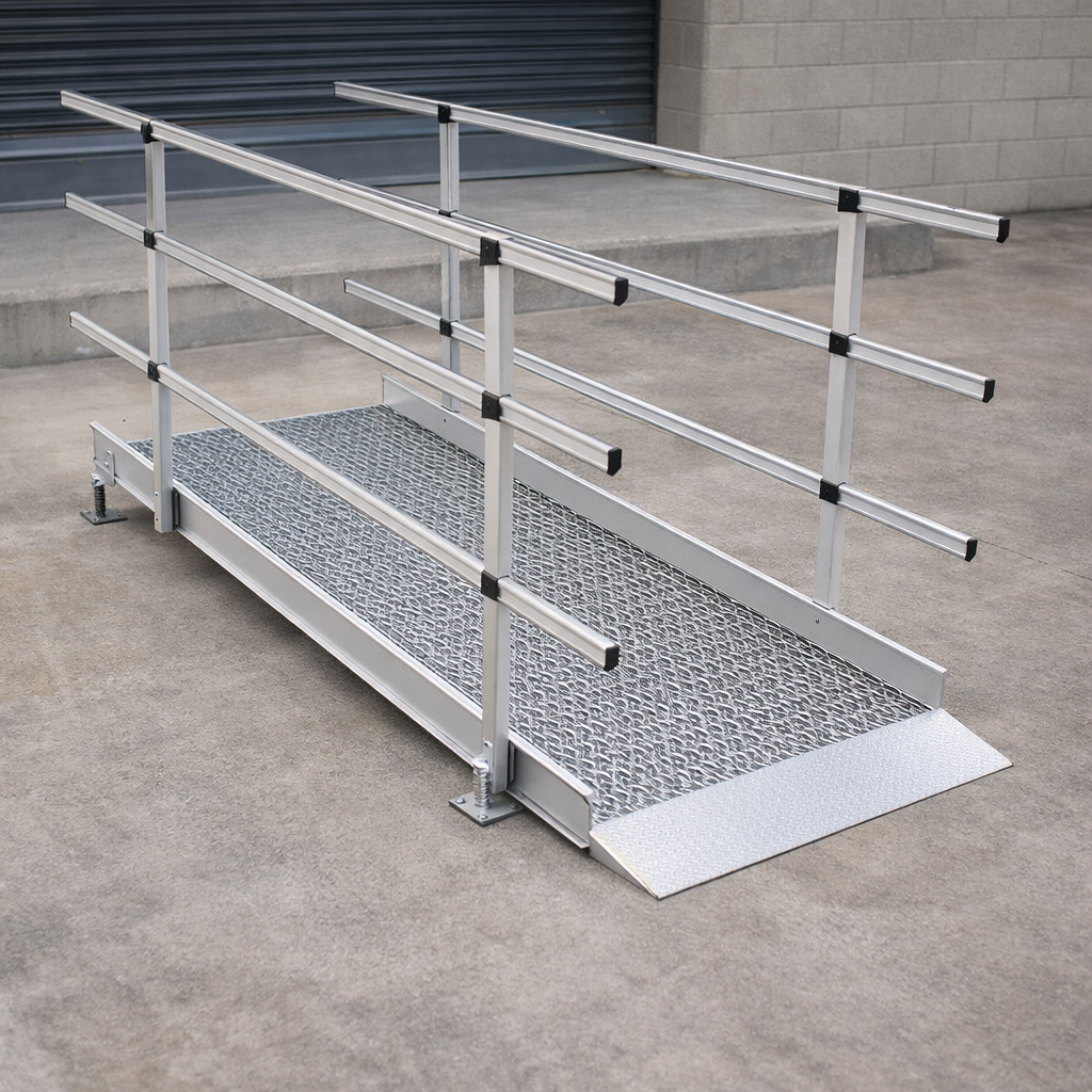 Modular Ramp System – 1100mm x 2310mm – Double Height Handrails – Portable