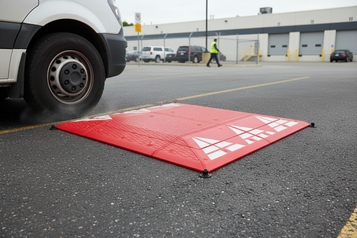 Premium Heavy-Duty Traffic Calming System with Industrial-Grade Rubber and High Visibility Reflective Tape
