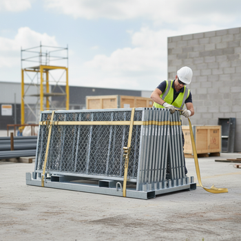 Premium Heavy Duty Storage and Transport Pallet for Fences - Holds 20 Panels, Galvanized Steel Construction