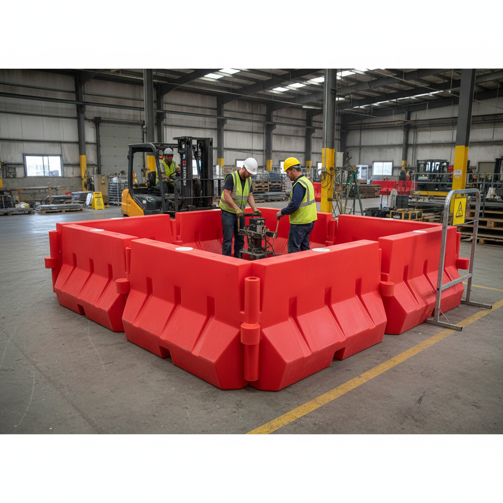 Premium 90 Degree Angle Water Filled Barrier for Construction Sites - High-Quality Professional Grade for Industrial and Comm
