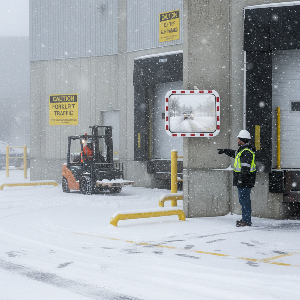 Premium Traffic Mirror with Integrated Heating Element for Clear Visibility in Cold and Humid Conditions