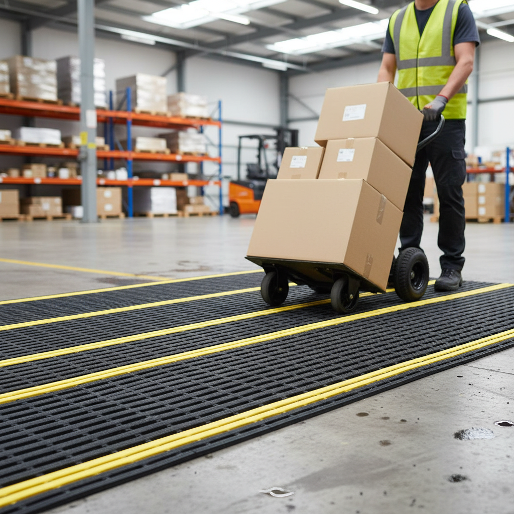 Premium Heavy Duty Anti-Slip Matting with Chemical Resistance for Welding and Heavy Fabrication | Barriers Co