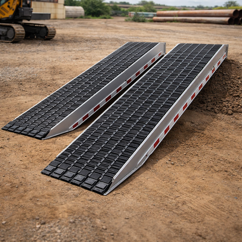 Industrial Grade Steel Track Ramps – 5000mm x 720mm – 9574kg Capacity – Heavy Duty