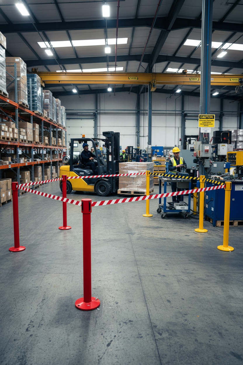 Heavy Duty Belt Barrier with Retractable Lengths of 3.4m, 4.9m, and 10.6m for Safety and Crowd Control