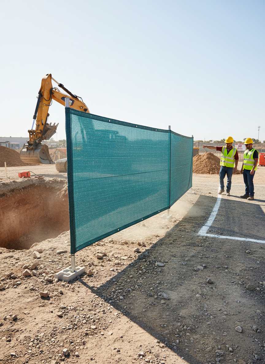 Premium Mobile Fence Net 3.50 × 2.00 m - Wind Permeable with Cable Straps for Secure Installation