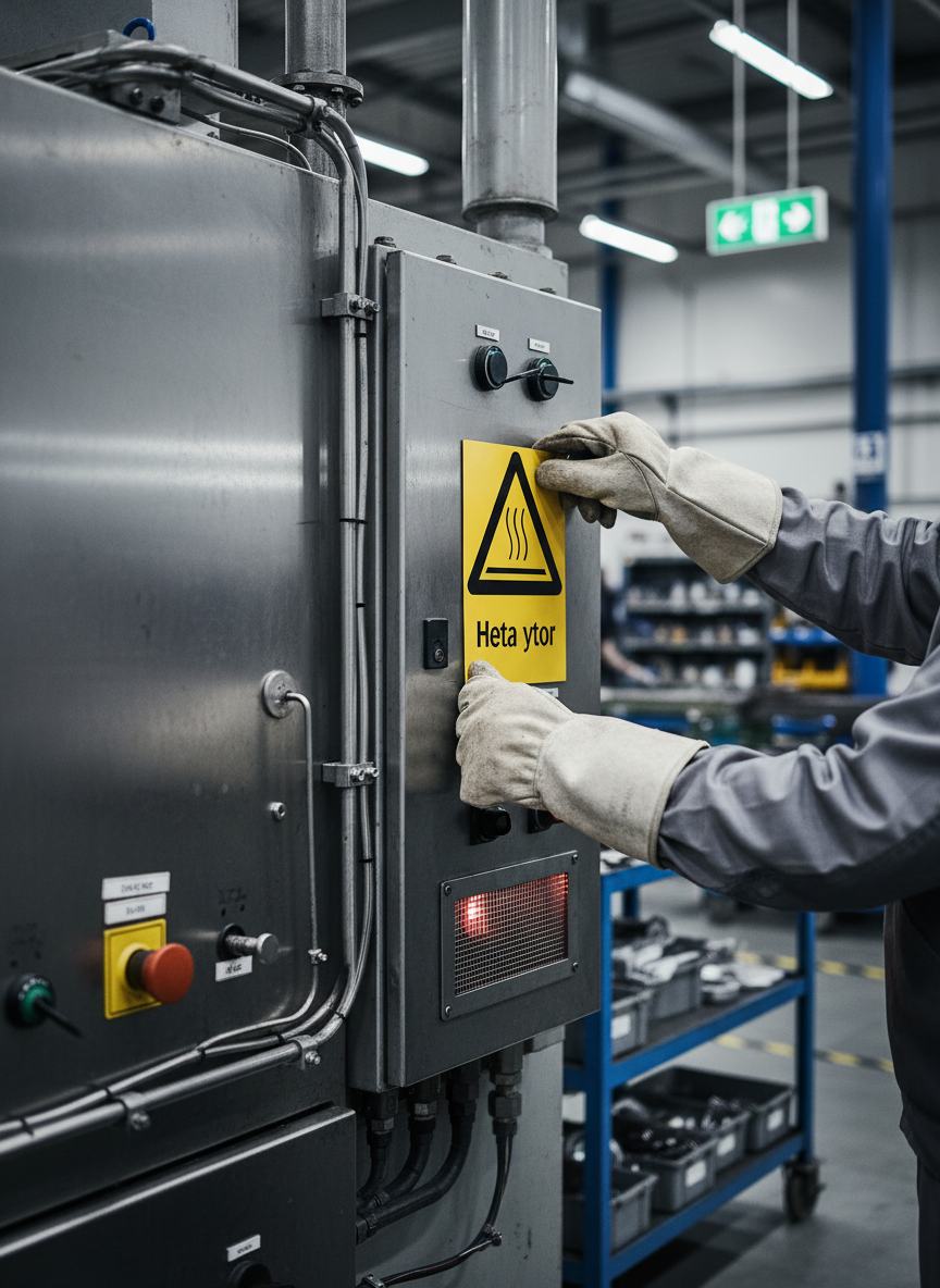 Premium Warning Sign for Hot Surfaces - Durable Materials with Multiple Mounting Options and Sizes for Safety Awareness