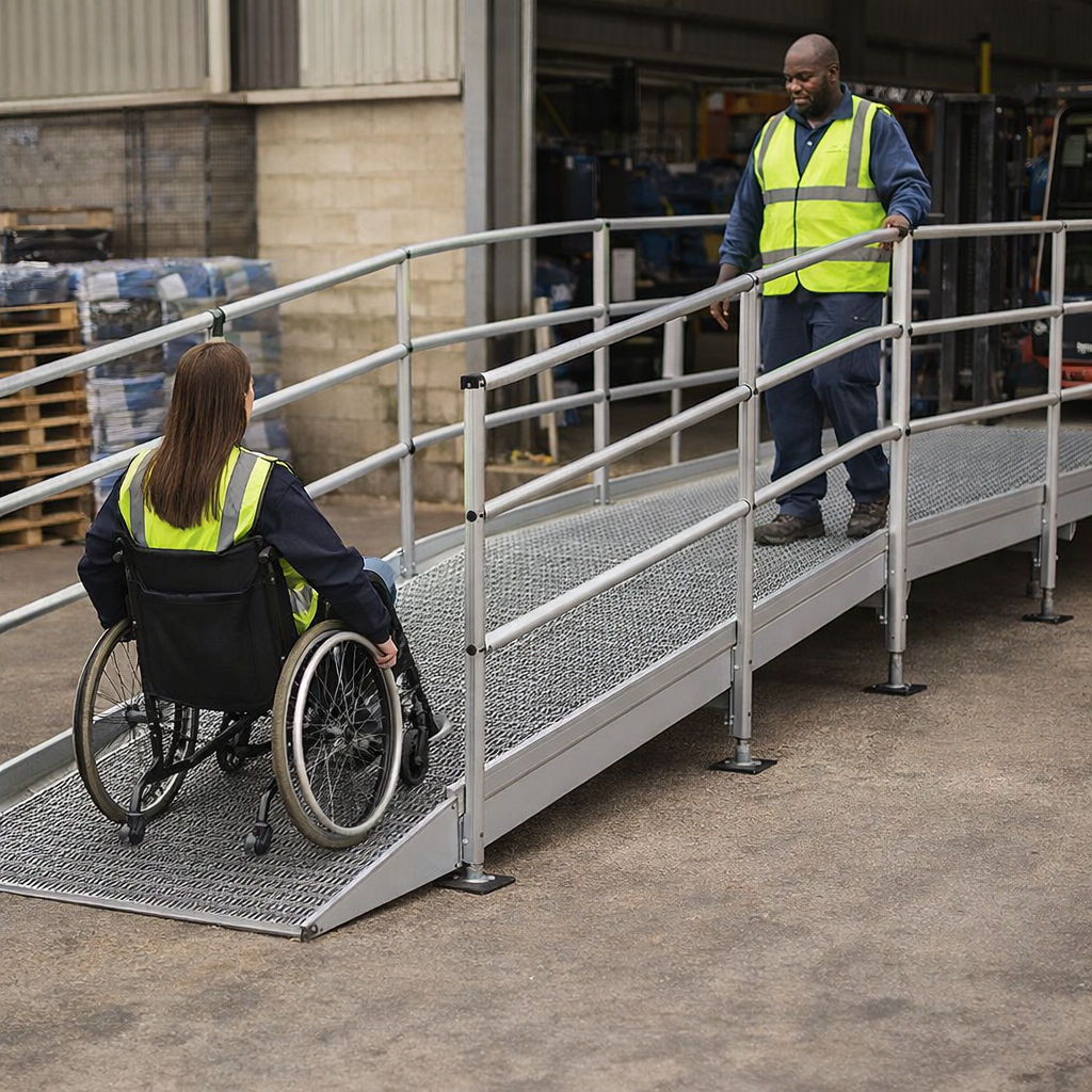 Modular Ramp Kit – 1500mm x 6000mm – Double Height Handrails – Wheelchair Access
