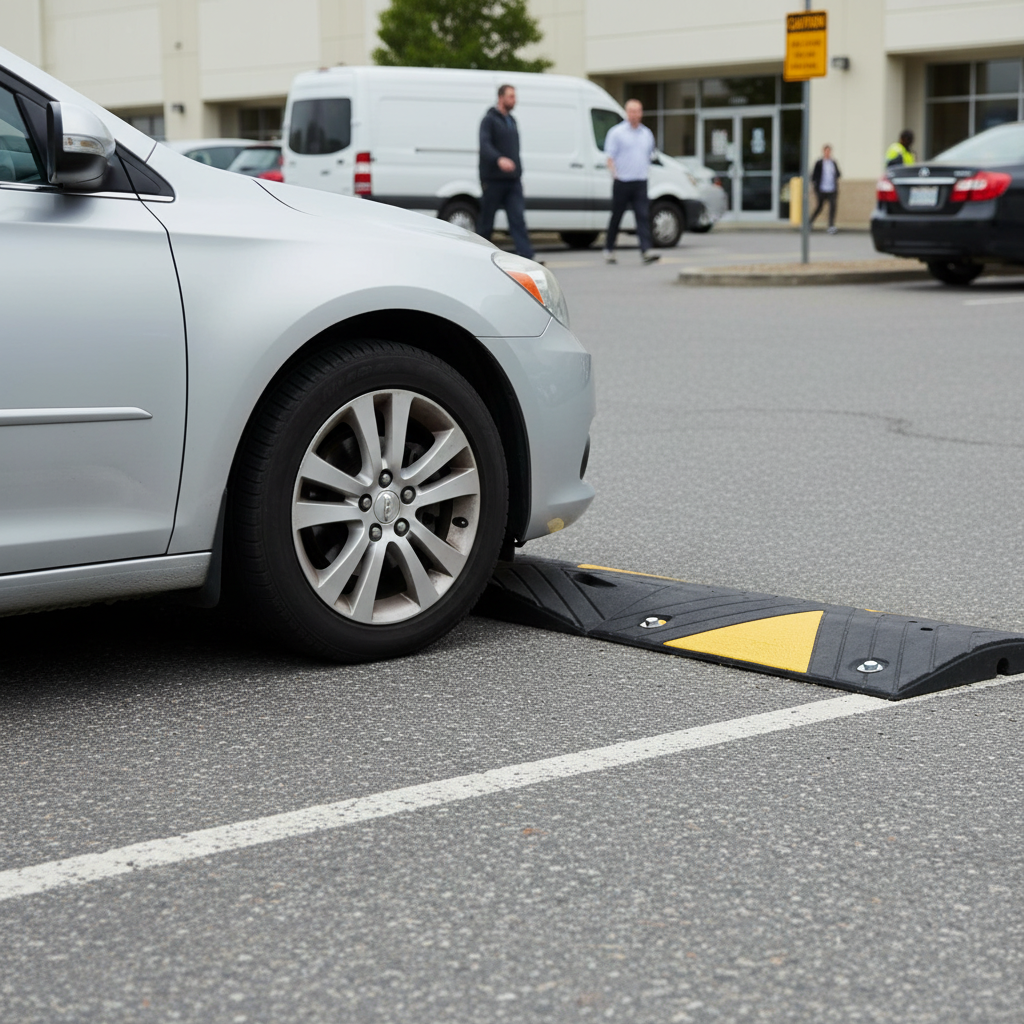 Professional Mini Compact Rubber Speed Bump 50mm - Ideal for Car Parks and Schools with Easy Installation