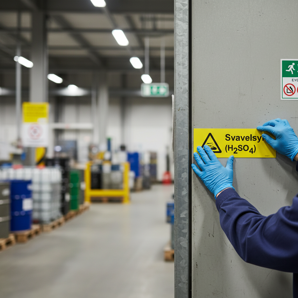 Premium Warning Sign for Sulfuric Acid - Durable Materials with Easy Mounting Options and Multiple Sizes Available