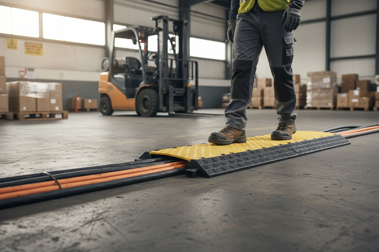 Premium Cable Protection Ramp with Weatherproof Cover and Modular Design for Electrical Wires and Hoses