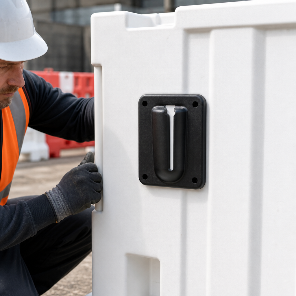 Magnetic Receiver Clip for High Impact Polypropylene Barriers