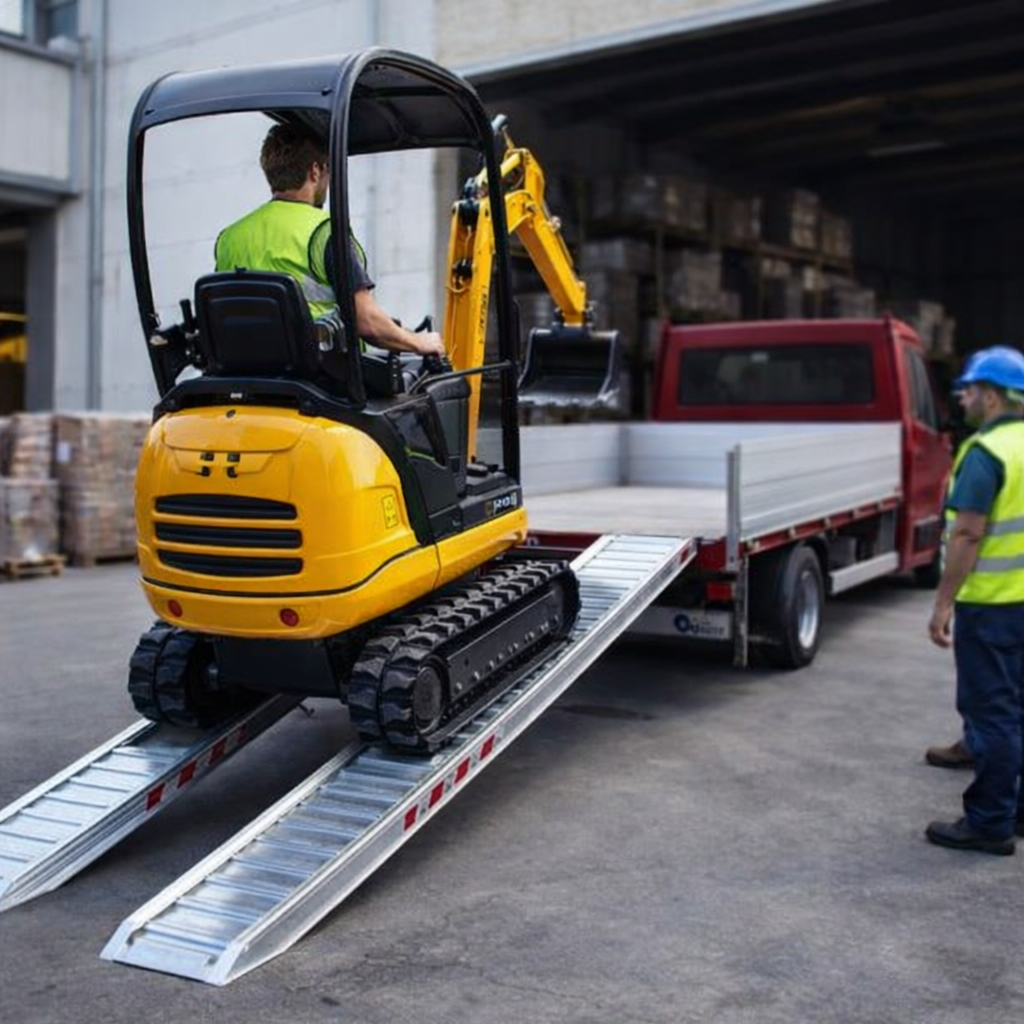 Aluminium Loading Ramps – 4000mm x 360mm – 2500kg Capacity – Plant & Mini Digger