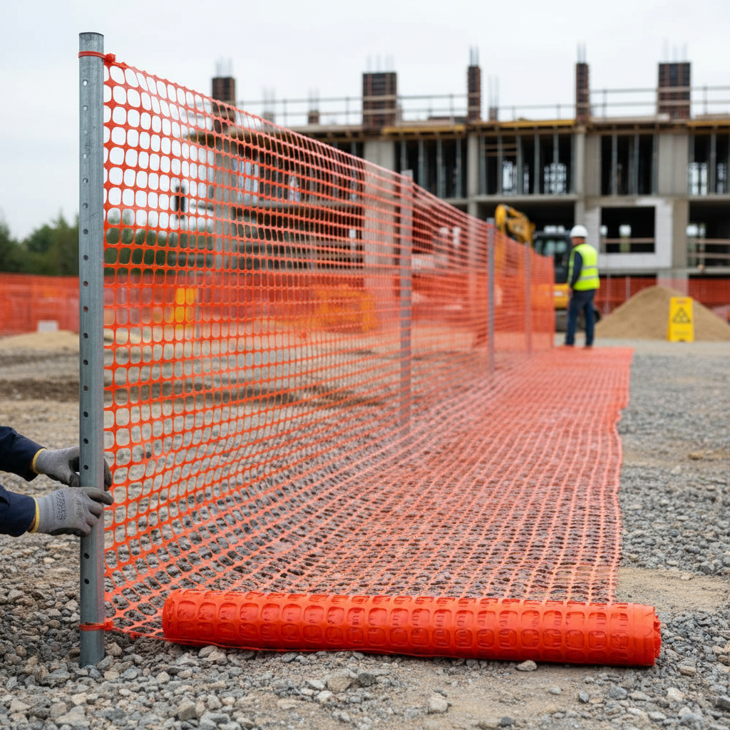 Premium Heavy Duty Safety Barrier Fence Roll 50m - Durable, Weatherproof, and Reusable for Versatile Applications