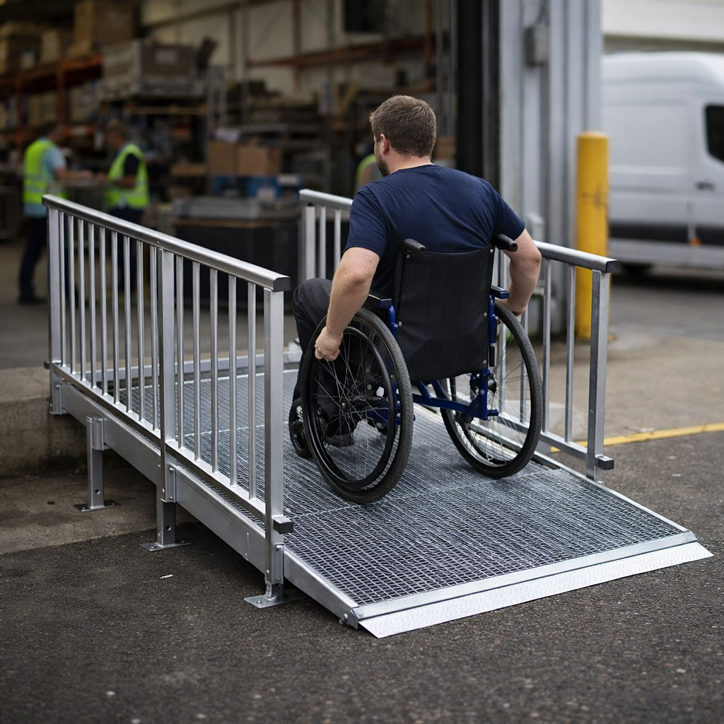 Modular Ramp System – 1500mm x 1900mm – Balustrade Handrails – Portable