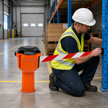 Retractable Barrier with 9m High Visibility Tape for Safety