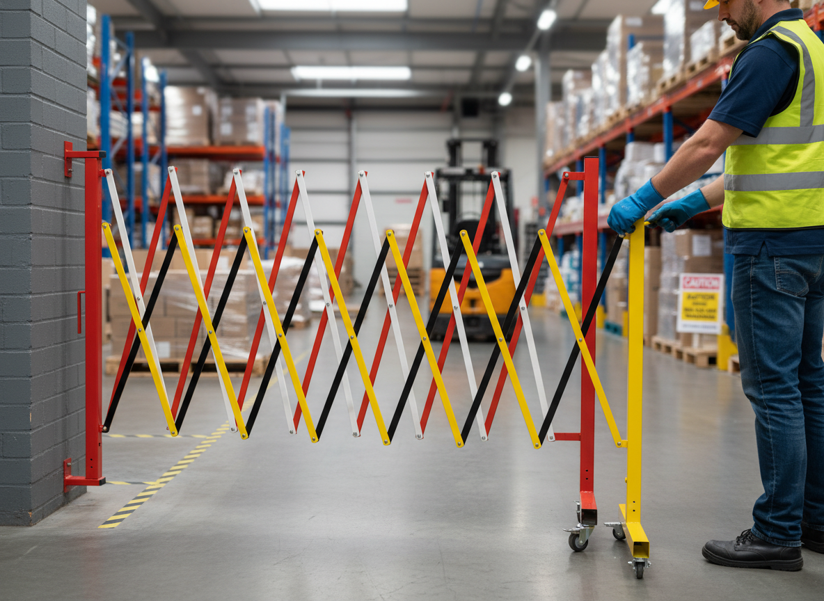 Premium Expanding Barrier with Wall Mounting and Castors - 3.6m for Quick Access Control