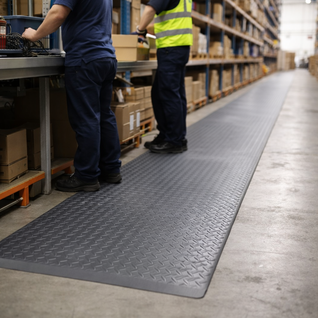 Anti-Fatigue Mat – Grey – 14mm Thick – Indoor Ergonomic Use