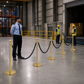 Brass Rope Barrier Set for Event Management (Pack of 6)