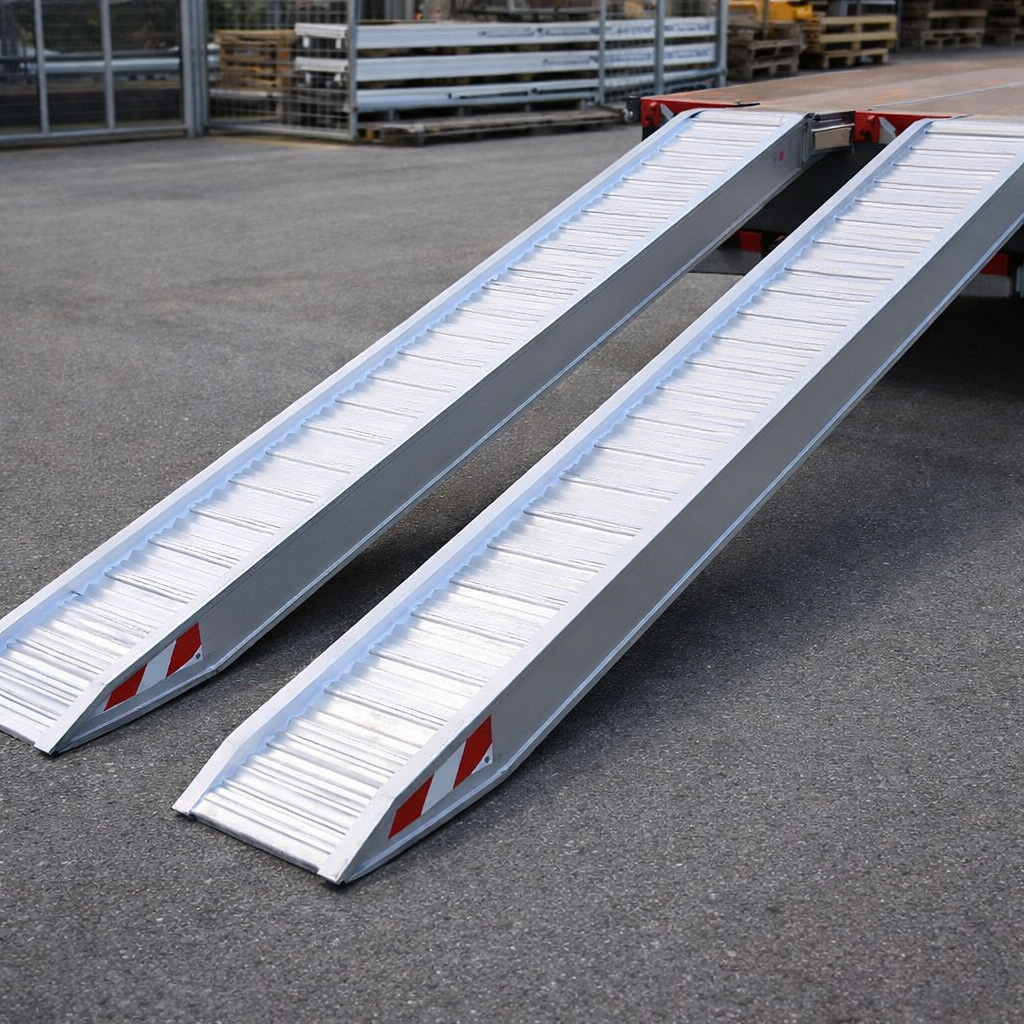 Extra Wide Aluminium Loading Ramps – 4000x400mm – 3435kg Capacity – Plant & Mini Digger