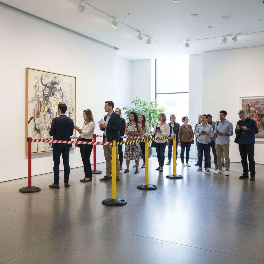 Premium Retractable Belt Barrier Set - 3m Length with Sturdy Rubber Base and Easy Assembly for Indoor and Outdoor Use