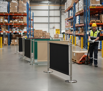 Premium Café Barrier Set with 2000mm Width, Weighted Posts, and Customizable Banner Options