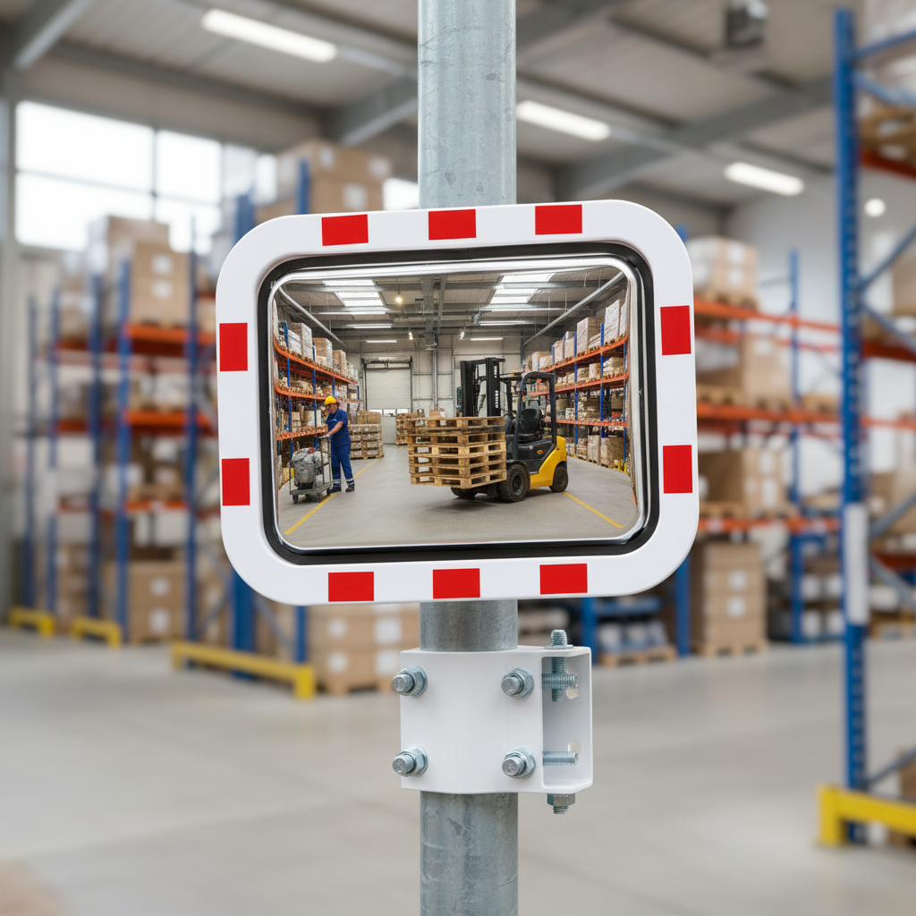 Premium Stainless Steel Traffic Mirror with Weather-Resistant ABS Housing and Mounting Bracket for Enhanced... | Barriers Co