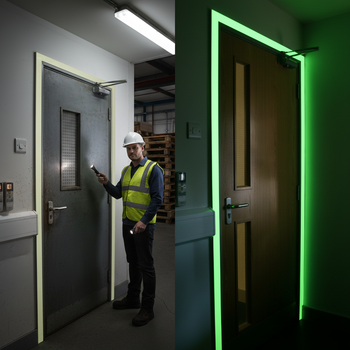Premium Photoluminescent Marking Tape - Glow in the Dark Egress Tape for High-Visibility Safety in Low-Light Conditions - 10 m Roll