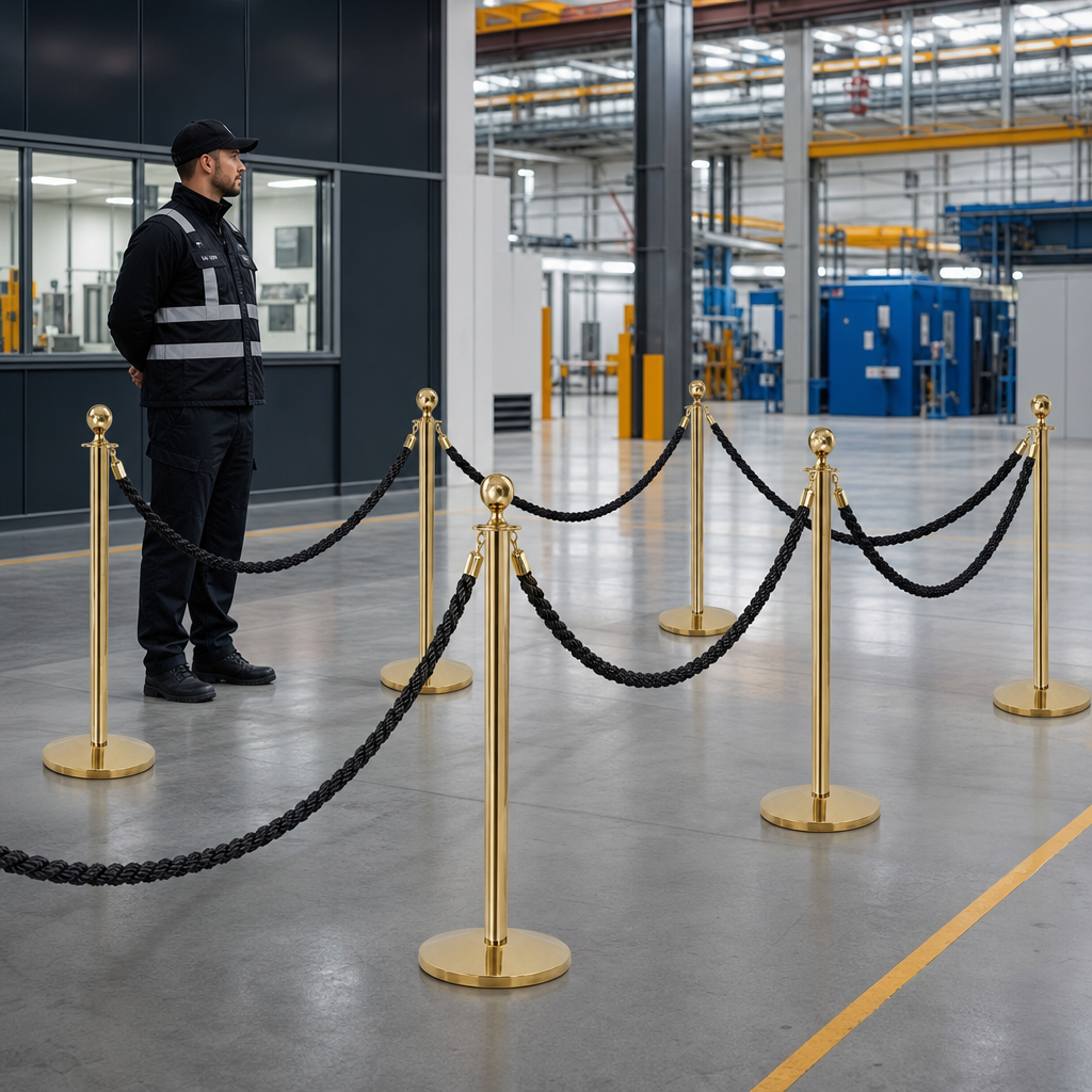 Brass Rope Barrier Set for Event Management (Pack of 6)