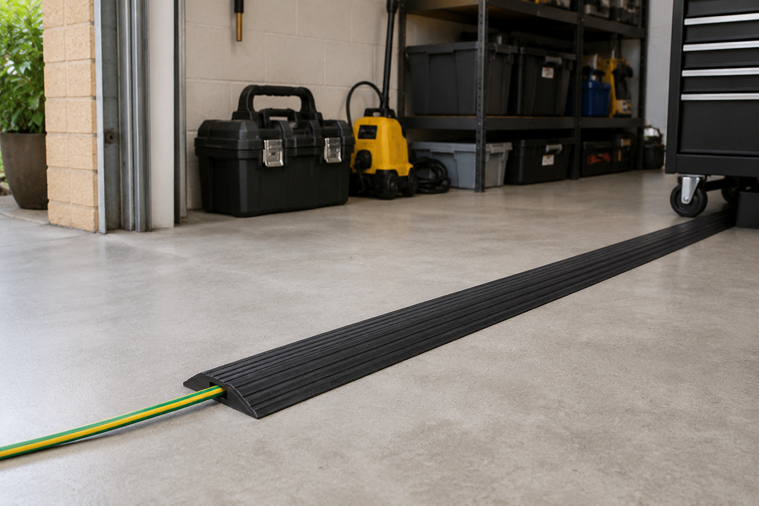 1-Channel Floor Cable Protector – Channel 15mm x 5mm – Heavy Duty – Indoor/Outdoor