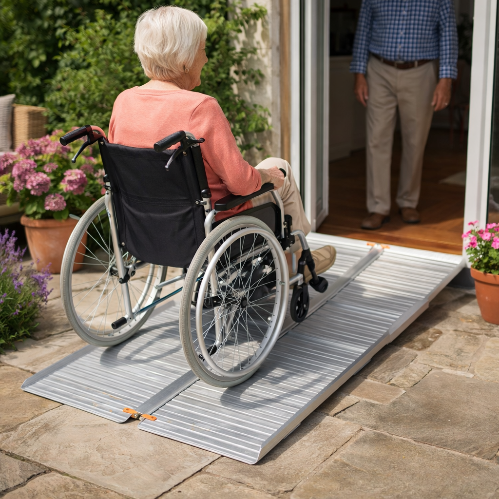 Folding Wheelchair Ramp – 5ft – Aluminium – Mobility Aid