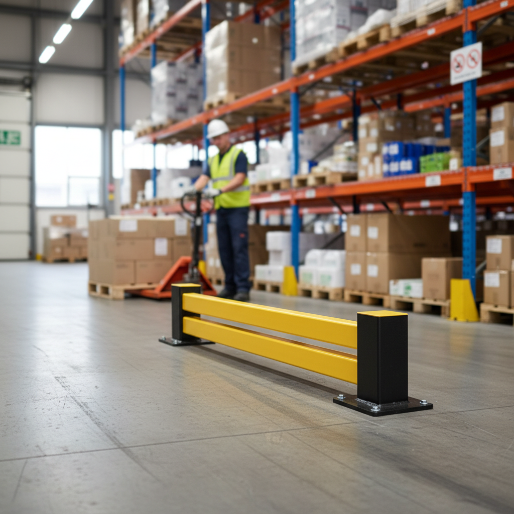 Professional Low-Level Hybrid Barrier Extension Kit for Warehouse Protection with Flexible Beams and... | Barriers Co